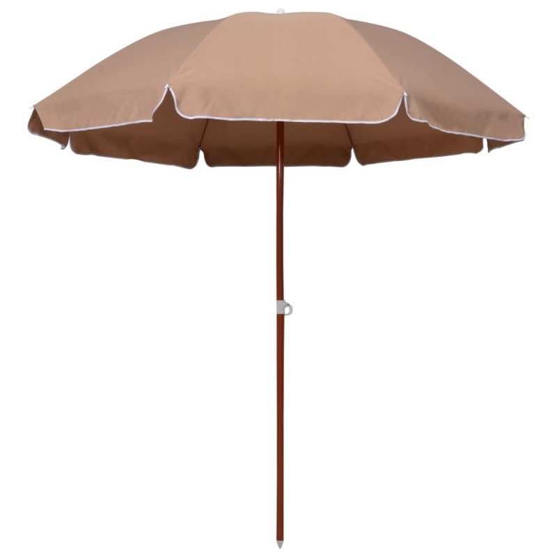 Parasol de jardin avec mât en acier 240 cm taupe 