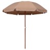 Parasol de jardin avec mât en acier 240 cm taupe 