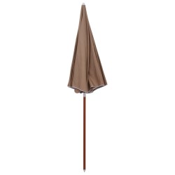Parasol de jardin avec mât en acier 240 cm taupe 