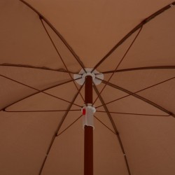 Parasol de jardin avec mât en acier 240 cm taupe 