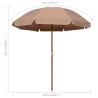 Parasol de jardin avec mât en acier 240 cm taupe 