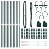 Set de Poteaux de Clôture 13 pcs Vert Ø32mm 160 cm Métal 