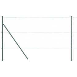 Set de Poteaux de Clôture 13 pcs Vert Ø32mm 160 cm Métal 