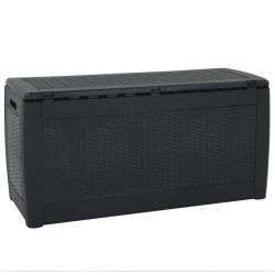 Boîte de stockage jardin Anthracite 119x48x60 cm Polypropylène 
