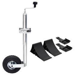 Roue jockey 48 mm avec 1 pince divisée et des cales de roue 