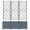 Jardinière de jardin avec treillis 3 pcs gris clair 120x40x143 cm 