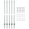 Poteaux de clôture , 5 pcs, U-Channel, vert, 140 cm en acier. 