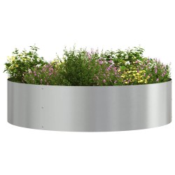 Planteur en métal gris Galvanisé Métal Grand Planteur gris Rond 