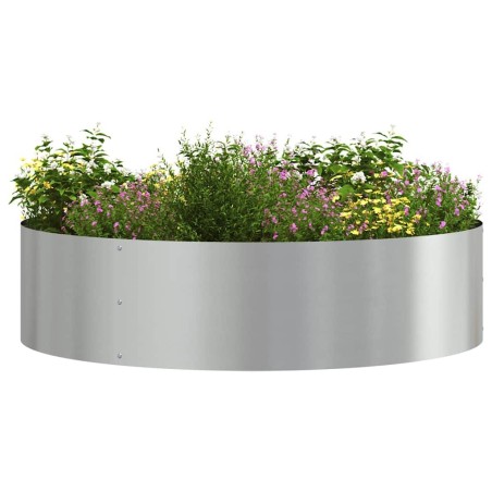 Planteur en métal gris Galvanisé Métal Grand Planteur gris Rond 