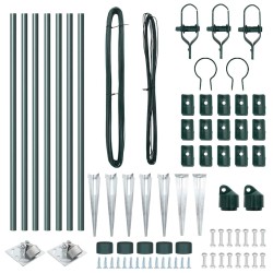 Ensemble de pots de clôture avec pointe 7 pcs Vert Ø32mm 80 cm 