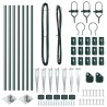Ensemble de pots de clôture avec pointe 7 pcs Vert Ø32mm 80 cm 