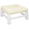 Coussin de palette crème 70x70x12 cm tissu 