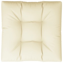 Coussin de palette crème 70x70x12 cm tissu 