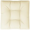 Coussin de palette crème 70x70x12 cm tissu 