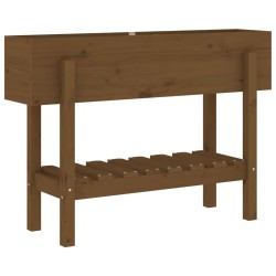 Lit surélevé de jardin marron miel 101x30x69 cm bois pin massif 