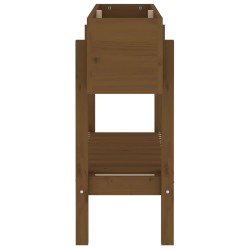 Lit surélevé de jardin marron miel 101x30x69 cm bois pin massif 