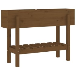 Lit surélevé de jardin marron miel 101x30x69 cm bois pin massif 