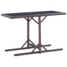 Table de jardin Marron 110x53x72 cm Verre et résine tressée 