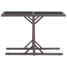 Table de jardin Marron 110x53x72 cm Verre et résine tressée 