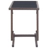 Table de jardin Marron 110x53x72 cm Verre et résine tressée 