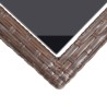 Table de jardin Marron 110x53x72 cm Verre et résine tressée 