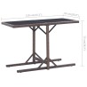 Table de jardin Marron 110x53x72 cm Verre et résine tressée 