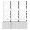 Jardinière avec treillis 3 pcs blanche 120x40x143 cm 