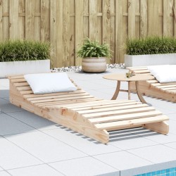 Chaise longue 205x60x31,5 cm bois massif de pin 