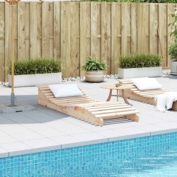 Chaise longue 205x60x31,5 cm bois massif de pin 