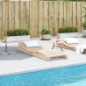 Chaise longue 205x60x31,5 cm bois massif de pin 