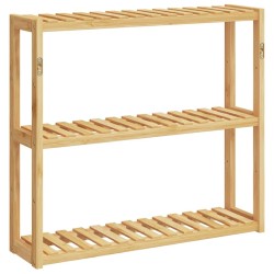 Étagère de salle de bain à 3 niveaux murale 60x15x54 cm bambou 