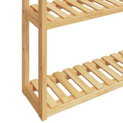 Étagère de salle de bain à 3 niveaux murale 60x15x54 cm bambou 