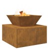 Brasero 50 x 50 x 40 cm acier corten 