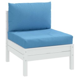 Coussins de palette lot de 2 bleu mélangé tissu 