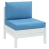 Coussins de palette lot de 2 bleu mélangé tissu 