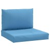 Coussins de palette lot de 2 bleu mélangé tissu 