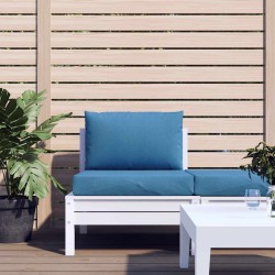 Coussins de palette lot de 2 bleu mélangé tissu 