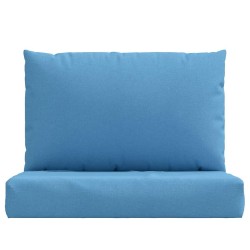 Coussins de palette lot de 2 bleu mélangé tissu 