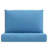 Coussins de palette lot de 2 bleu mélangé tissu 