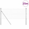 Clôture en fil soudé avec 13 poteaux 0.4x25 m Acier galvanisé 