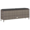 Banc de jardin avec coussin gris 110x30x40,5 cm résine tressée 
