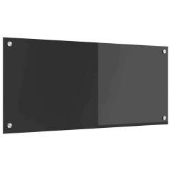 Protection Murale de Cuisine Gris Foncé 90x40x0,6 cm Verre Trempé 