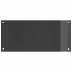 Protection Murale de Cuisine Gris Foncé 90x40x0,6 cm Verre Trempé 