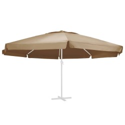 Tissu de remplacement pour parasol d'extérieur Taupe 610 cm 