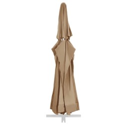 Tissu de remplacement pour parasol d'extérieur Taupe 610 cm 