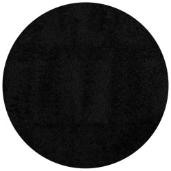 Tapis shaggy PAMPLONA poils longs moderne noir Ø 120 cm 