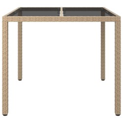 Table de Salle à Manger de Jardin Beige 90x90x75 cm Poly Rattan 