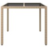 Table de Salle à Manger de Jardin Beige 90x90x75 cm Poly Rattan 