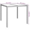 Table de Salle à Manger de Jardin Beige 90x90x75 cm Poly Rattan 