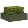 Jardinière vert olive 100x100x30 cm acier 